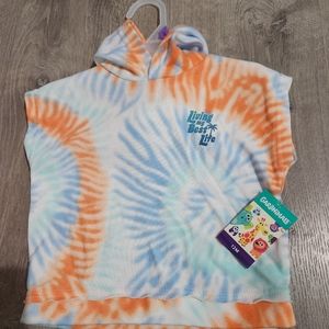 Garanimals Tye Dye Orange & Blue Living My Best Life Short Sleeve Hoodie